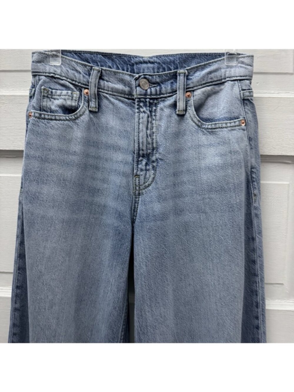 GAP 24 Regular Wide Leg Jeans Womens 28x29 Light Wash High Rise Denim - Picture 3 of 10